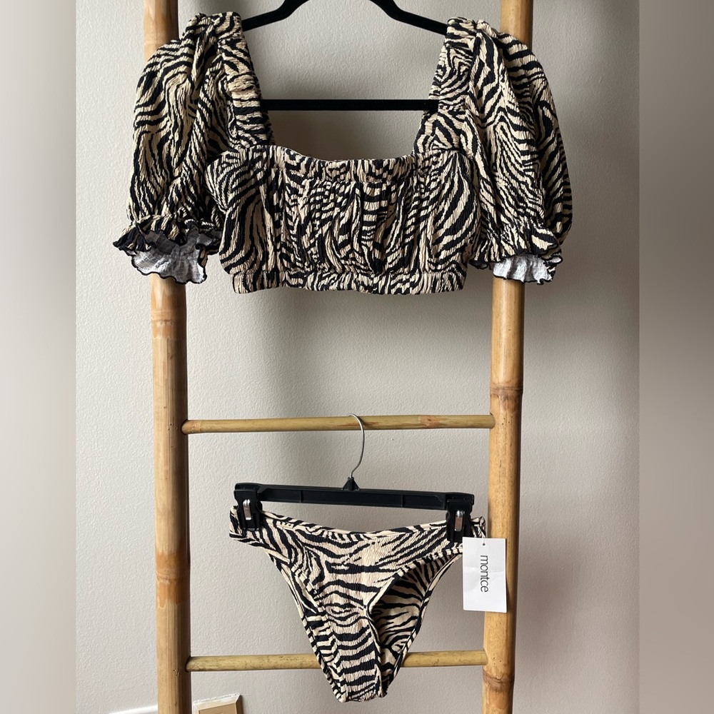 Montce swim zebra micro scrunch lulu bottom